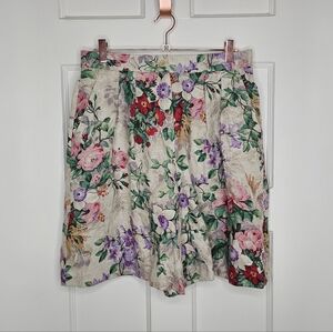 VTG Bernard Zins Linen Floral Print Shorts